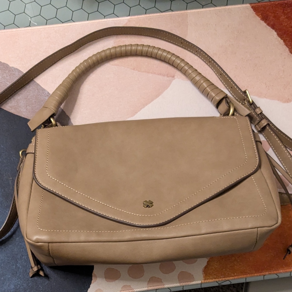 Lucky Brand Taupe Handbag with Crossbody Strap